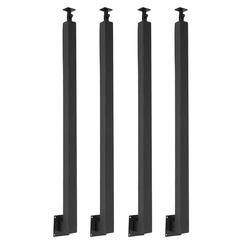 Poteaux d'escalier carrés (3,15 * 3,15 * 37,4 po), Noir