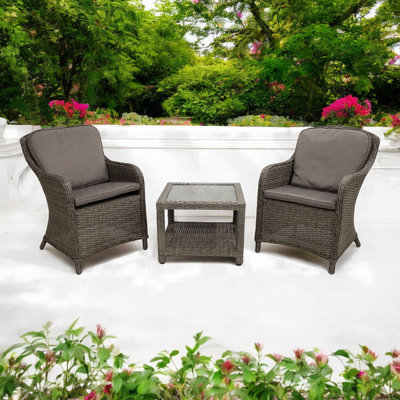 Paris 2 Seater Imperial Companion Set - 60x60x45cm Table Incl. Weather Shield Cushions