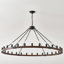 53,2 po Lustre à roulettes Modern Farmhouse, luminaire suspendu réglable 30 lumières