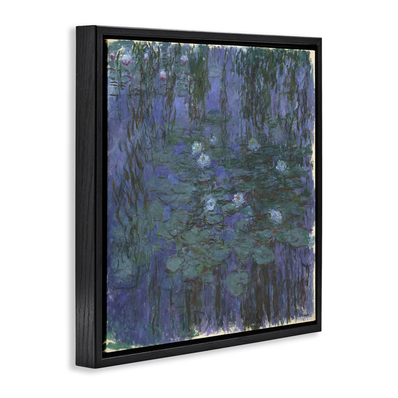 Art mural classique sur toile flottante, "Monet", Cadre flottant noir de jais, H 25 po x l 25 po