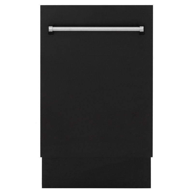 ZLINE 18 in. Tallac Series 3rd Rack Top Control Built-In Dishwasher with Stainless Steel Tub, 51dBa, Black Matte