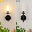 Ensemble de 2 appliques murales noires de style rustique avec abat-jour en verre transparent WILON