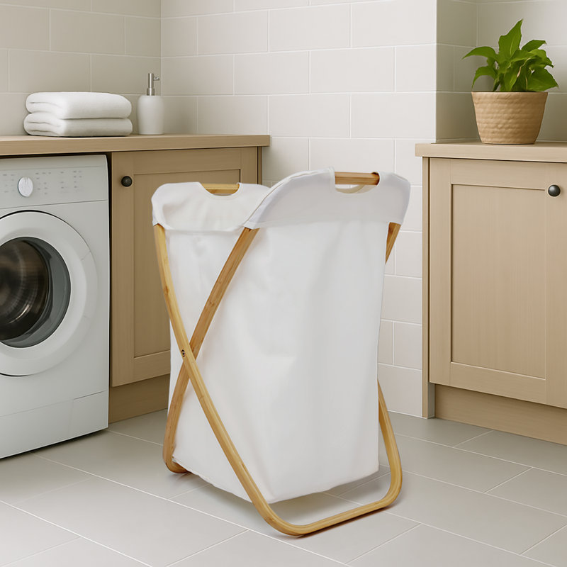 Panier à linge en X Qualiazero, Blanc