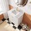 Ensemble de meuble-lavabo autoportant blanc entièrement assemblé de 30 po avec construction en bois massif et plateau en marbre d'ingénierie