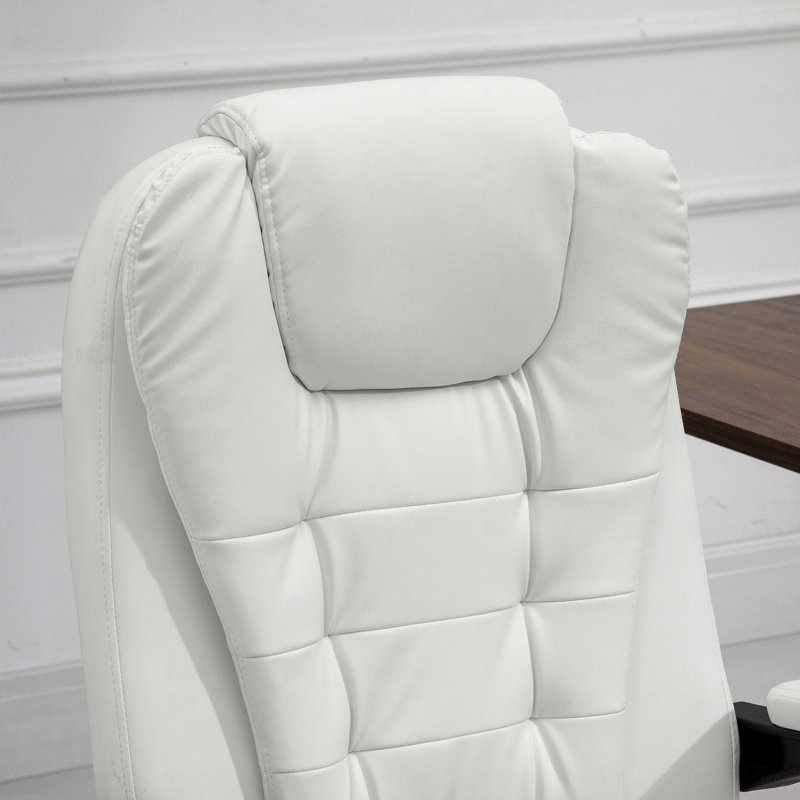 7-Point Vibrating With Massage Function Office Chair, High Back, White