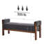 Banc moderne avec repose-pieds 51,8 po, structure en bois massif, boucle gris foncé-1420938959