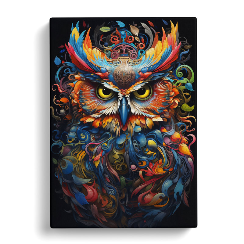 Owl Neo-Plasticism No.2 - Wrapped Canvas, 60cm H x 40cm W x 3cm D