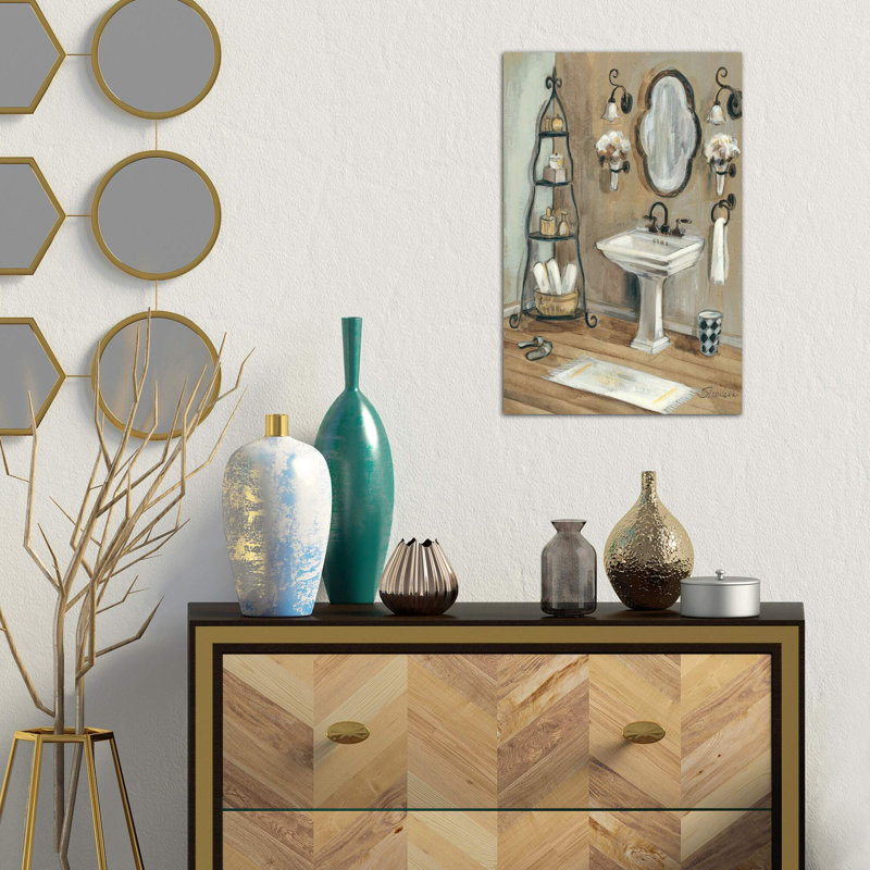 French Bath I by Silvia Vassileva - Wrapped Canvas Painting, 66.04 cm H x 45.72 cm W x 3.175 cm D
