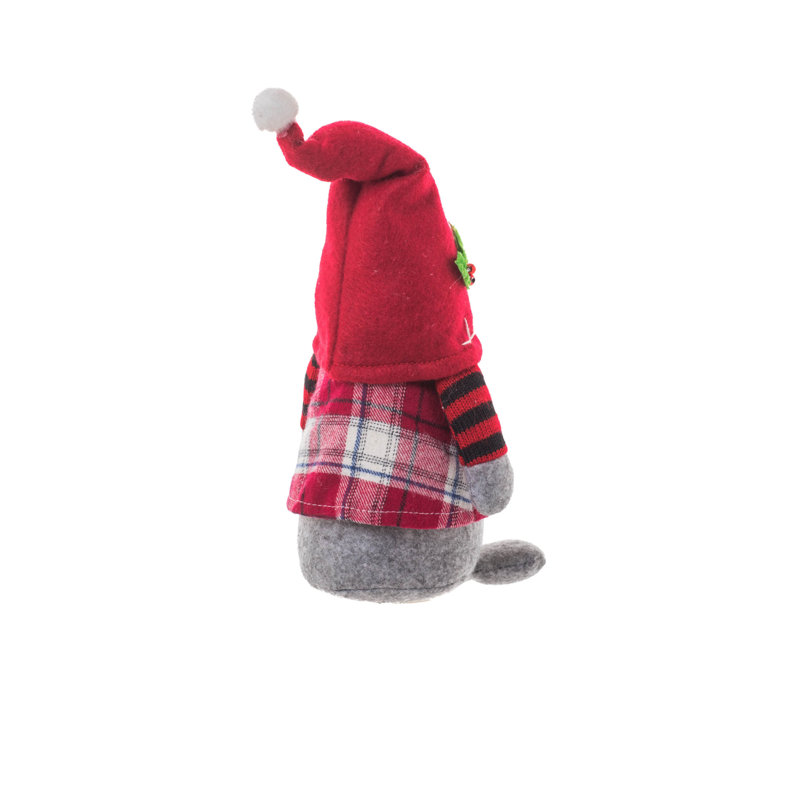 Gnome rouge en tissu festif