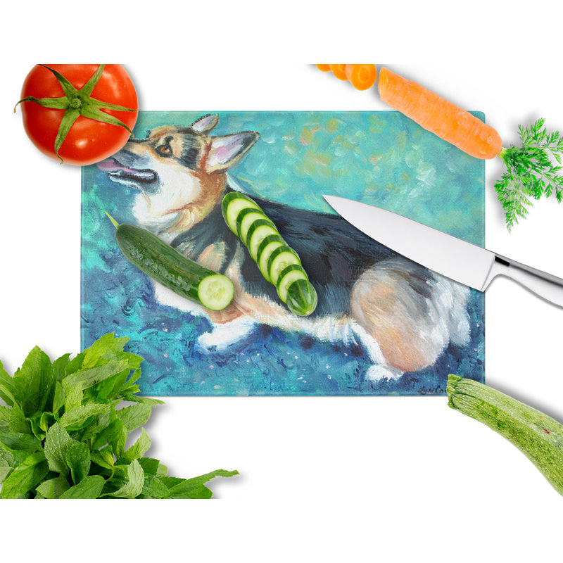 Planche à découper pembroke corgi en verre trempé caroline