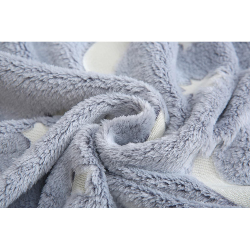 Glow in the Dark Moon Stars Throw, Grey