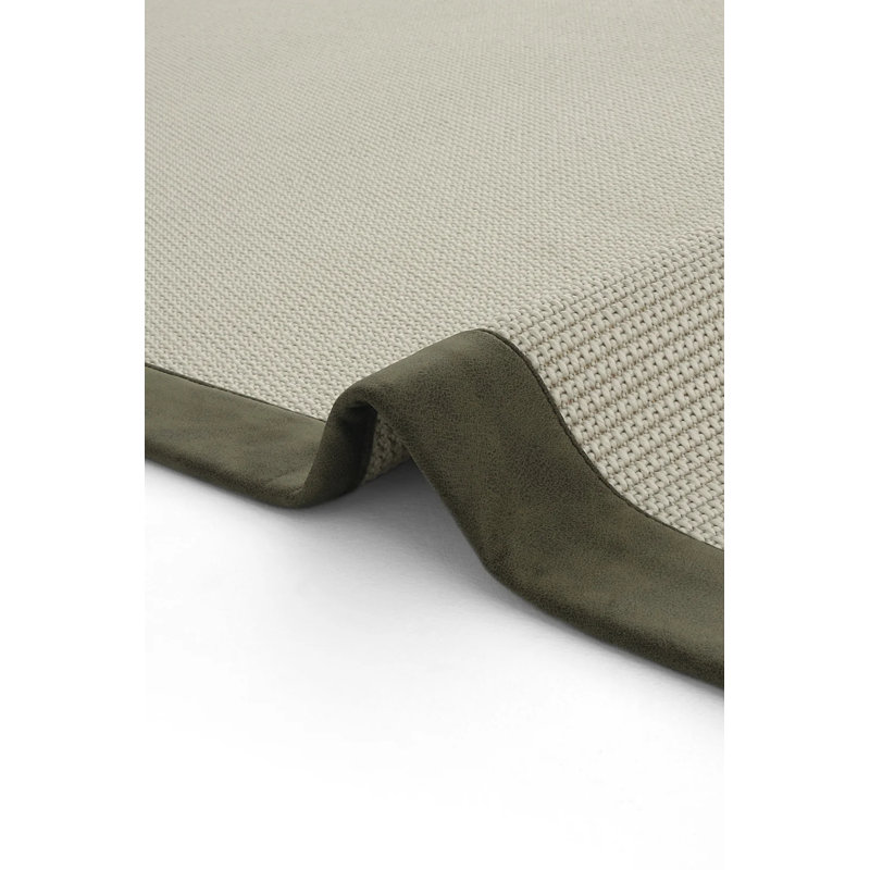 Tapis Beluga en cuir Casa Border Sisal, Rectangle 3 pi 4 po x 5 pi