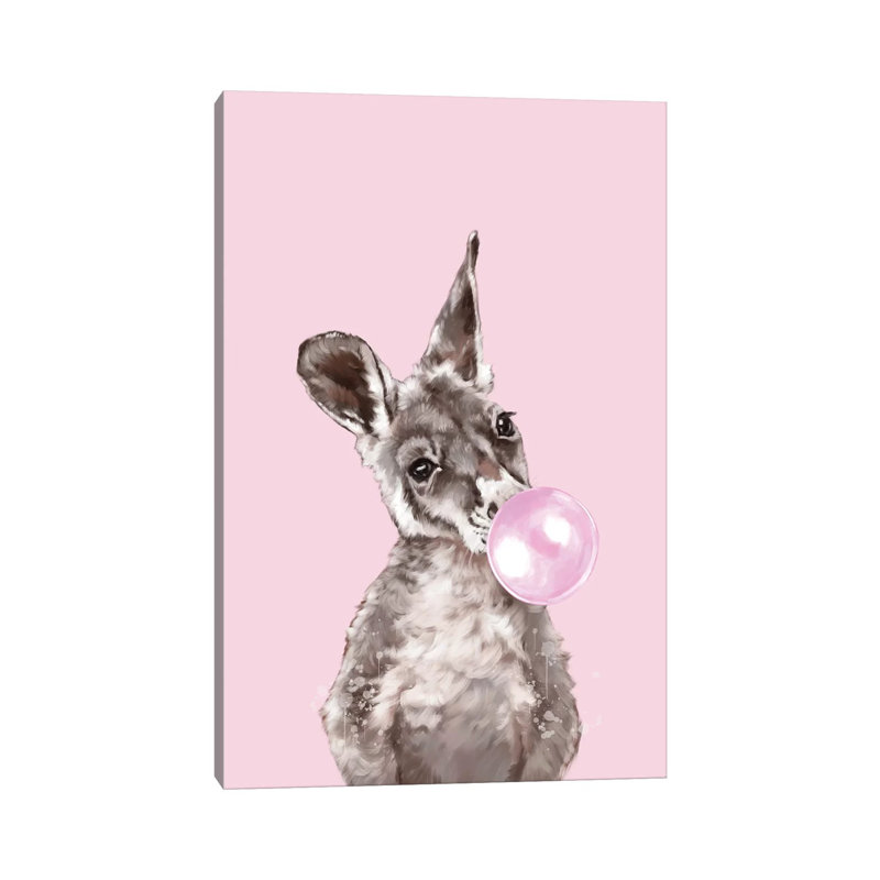 Baby Kangaroo Blowing Bubble Gum by Big Nose Work - Wrapped Canvas Print, 152.5 cm H x 101.5 cm W
