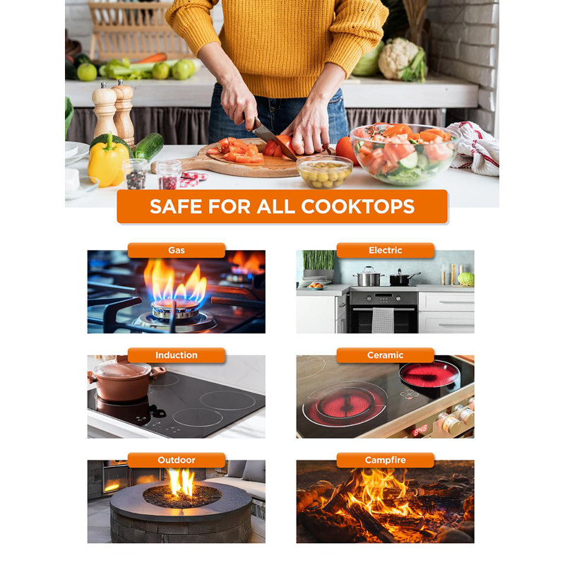 COMMERCIAL CHEF 7-Piece Gray Hard Anodized Aluminum Cookware Set