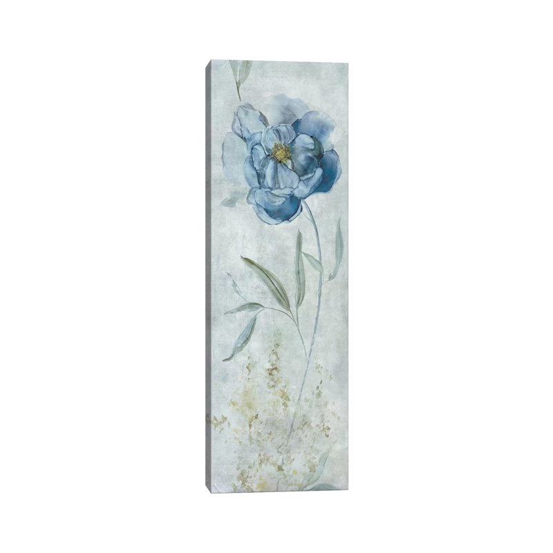 Blue Peony by Carol Robinson - Wrapped Canvas Panoramic Painting, 121.92 cm H x 40.64 cm W x 1.91 cm D