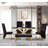 Faux Marble Top Metal Base Dining Table