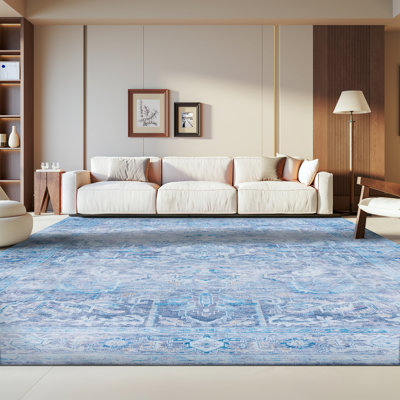 Ahlyvia Oriental Purple/Blue Area Rug