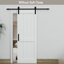 30" × 84" Wood Glass Sliding Barn Door with Finished Surface, Ready to Use All Installation Hardware Kit Included, Can Be Repainted-116643943-86229086-116533259