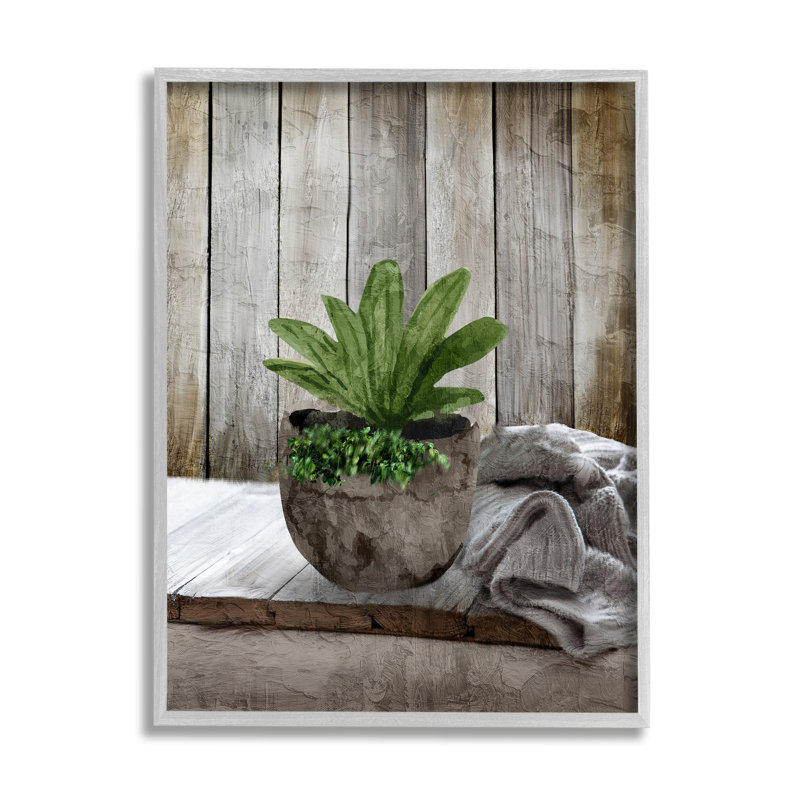 Bb-231-Cozy Rustic Plots Rustic Plant encadré sur bois par Kim Allen, H 14 po x l 11 po x P 1,5 po