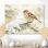 «Sparrow Bird In The Winter Pines II», reproduction d'art moderne sur métal, art mural oiseau en métal