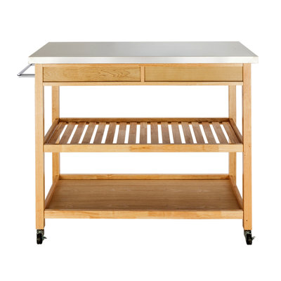 Rosenthal 44 " W Kitchen Cart with Stainless Steel Top