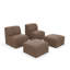 Ensemble de chaises longues d'extérieur avec repose-pieds Praia Ultraleather