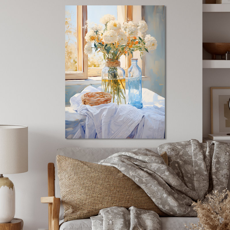 Blanc et orange côtières 6 serviettes à linge - Art mural en métal, H 32 po x l 24 po x P 1 po