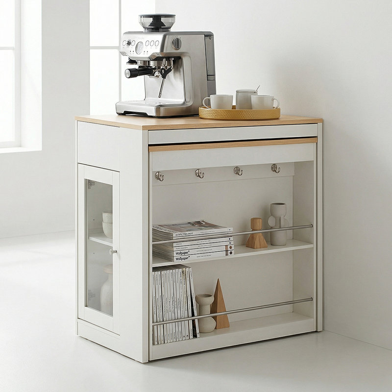 Foldable Dining Table With Hidden Casters&Multi-Port Power Socket - Versatile Kitchen Island Solution, White