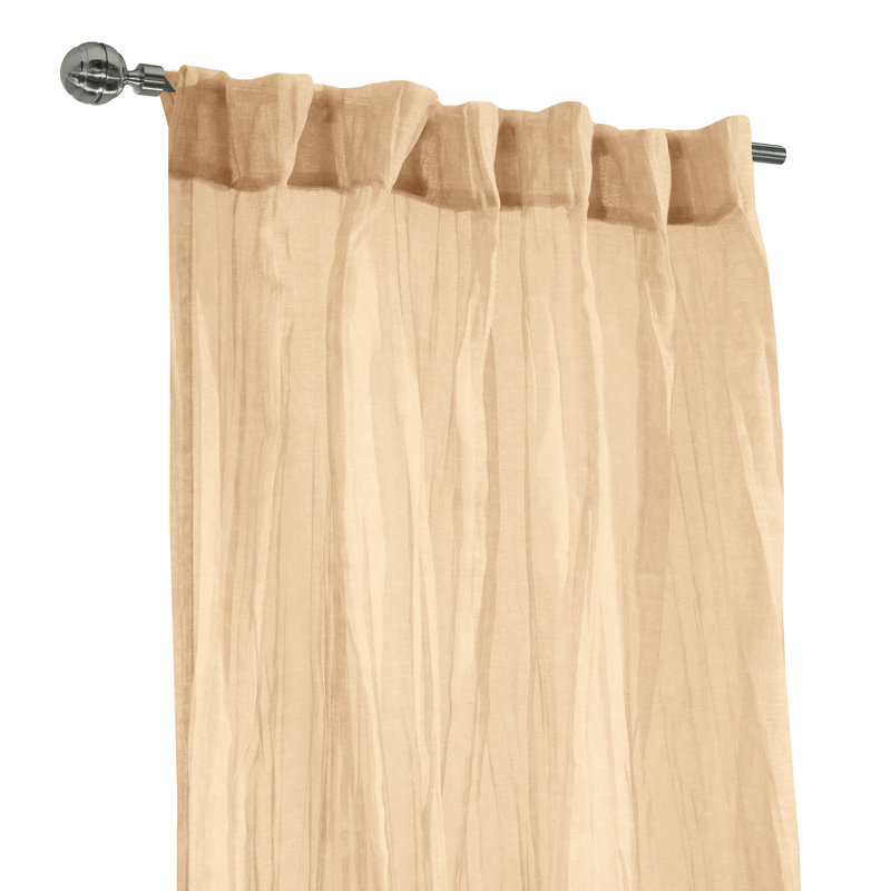 Sheer Curtain Single Panel, 52" W x 84" L, Apricot