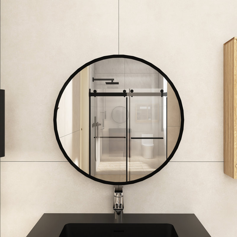 Pharmacie avec cadre en fer à fixation en surface avec porte en miroir et tablette amovible, H 24 po x l 24 po x P 4,9 po