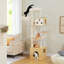 Arbre à chat 75 pouces en bois moderne avec plateformes multi-niveaux, condos pour chat, nid supérieur, hamacs et poteaux à griffer-190007266