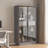 60.6" Glass Door Display Cabinet with LED Lighting and Drawers