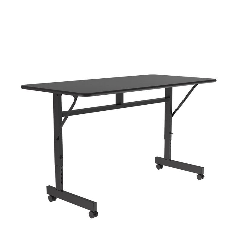 Thermal Fuse Flip Top Table, 31" H x 48" W x 24" D, Matte Black