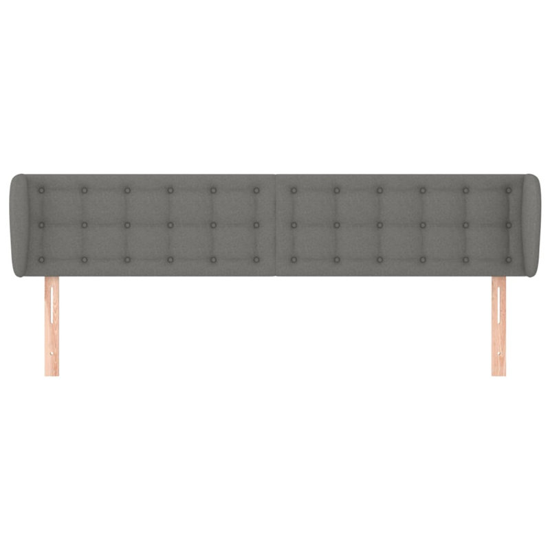 Headboard, 88cm H x 203cm W x 23cm D, Dark Grey Fabric