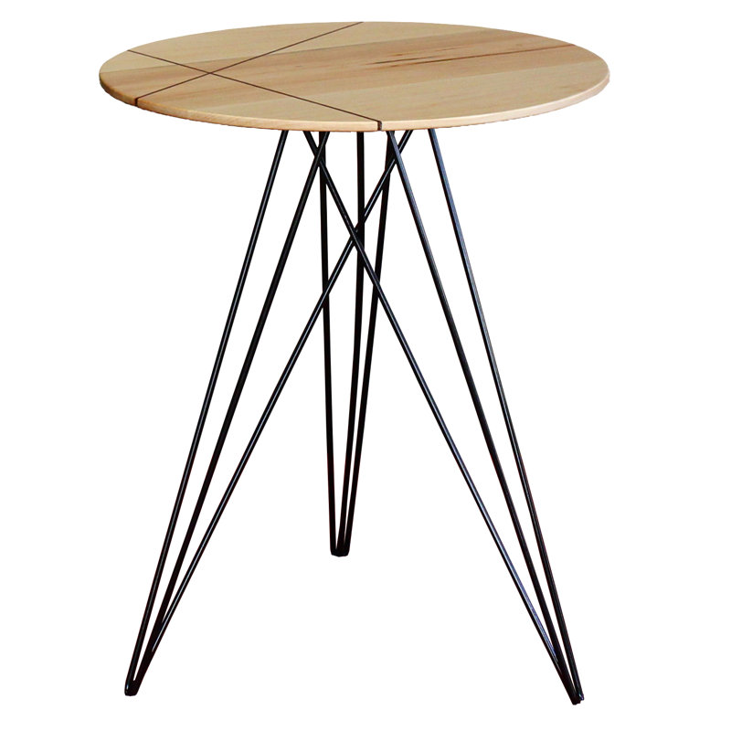 Hudson Solid Wood Top End Table, Maple, Black