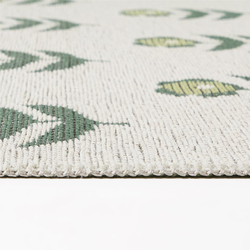 Tapis intérieur / extérieur vert Caraway, 5'3" x 7'