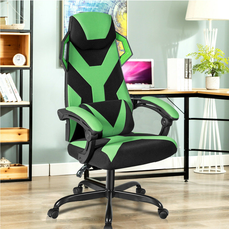 Fauteuil de jeu pour pc de massage & racing, Vert
