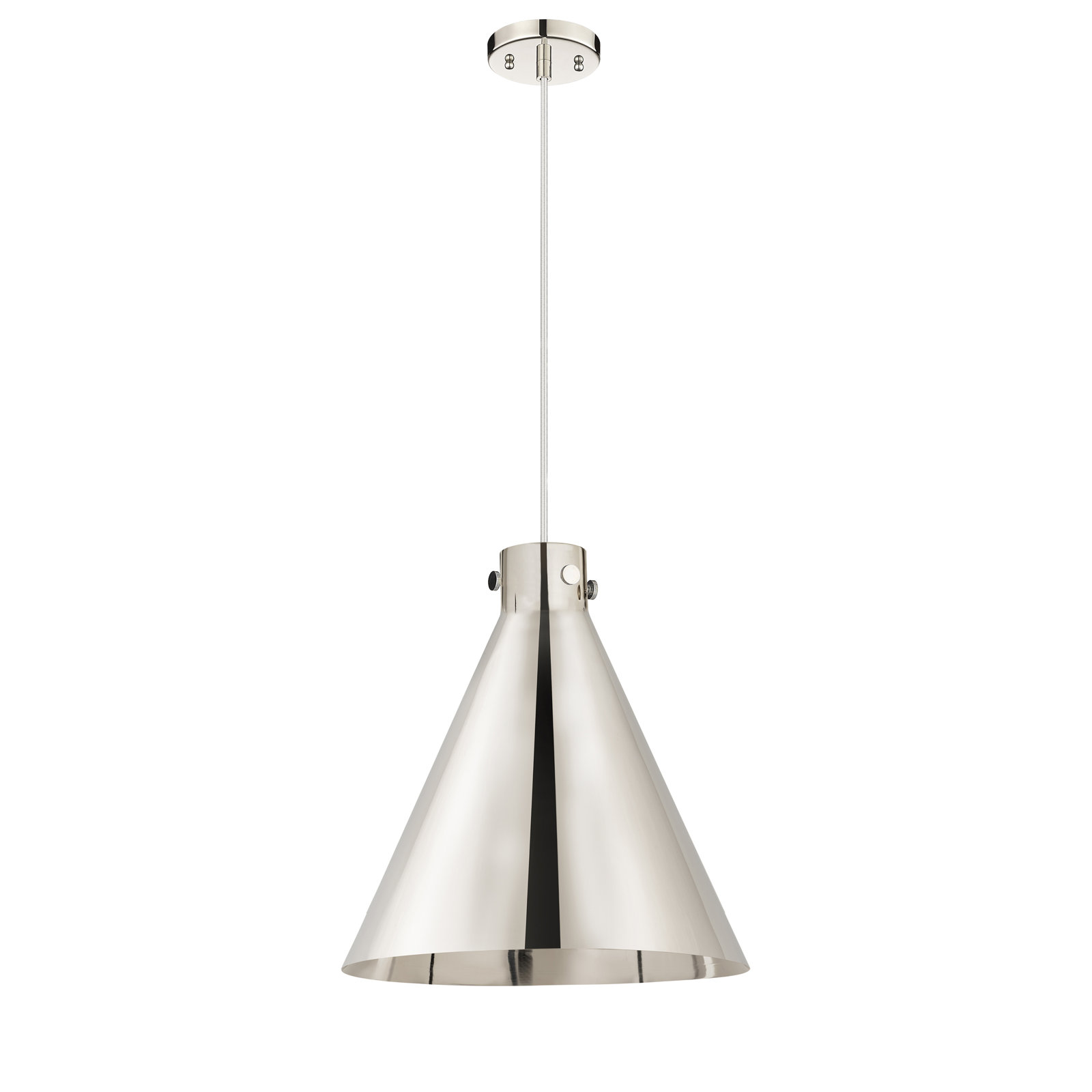 Coterie Single Light Metal Dimmable Pendant, 20.13" H x 18" W x 18" D, Polished Nickel