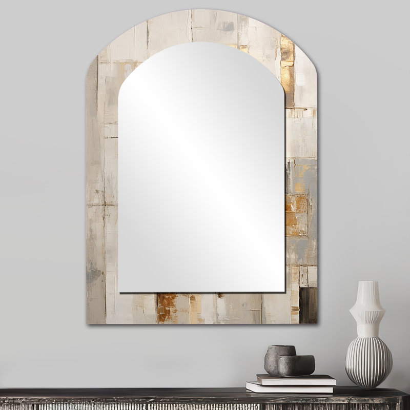 Minimalisme moderne scandinave Serenity Art III - miroir voûté scandinave, 34 po x 25 po