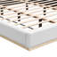 Lit tapissier élégant avec cadre de lit naturel texturé grain-796075207