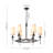 6 - Light Classical Round Wheel Linen Shade Chandelier