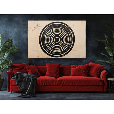 Black Abstract Circle on High-Quality Canvas Print - Handcrafted Wall Decor - Stylish Art - Gift - Wall Decor, Painting Reproduction