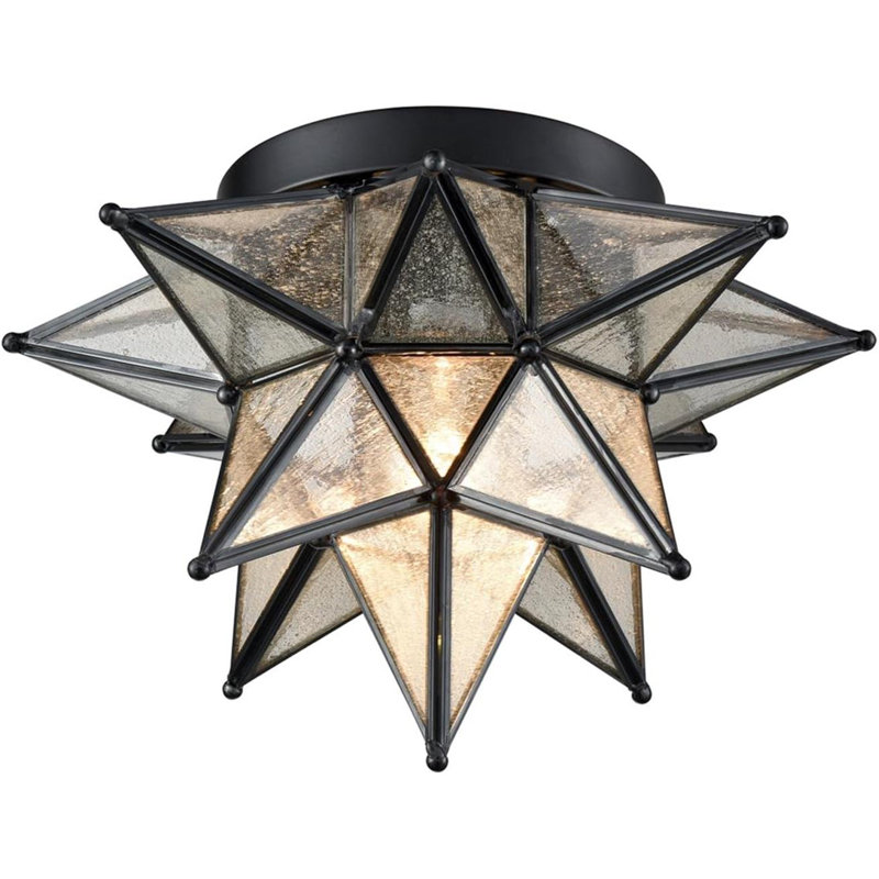 Modern  Moroccan Star Shaped Chandelier, Black