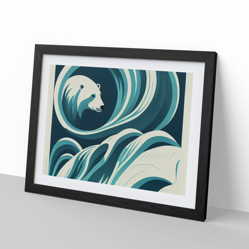 Polar Bear Deco Abstract - Single Picture Frame Print