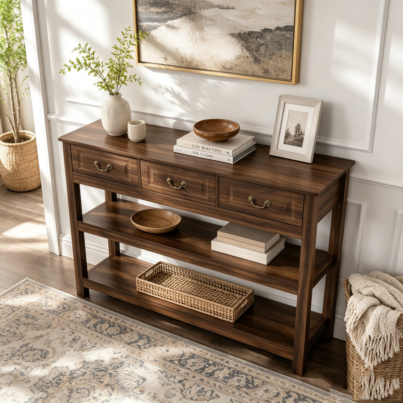 Console 63 po avec 3 tiroirs