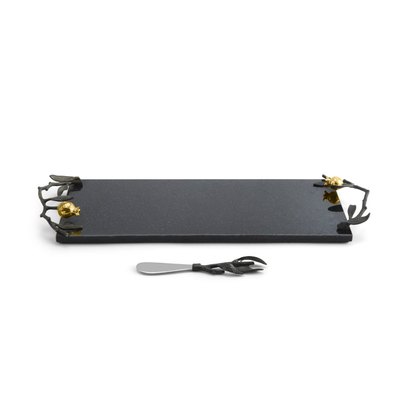 Pomegranate 17.25" L Cheese Board with Knife