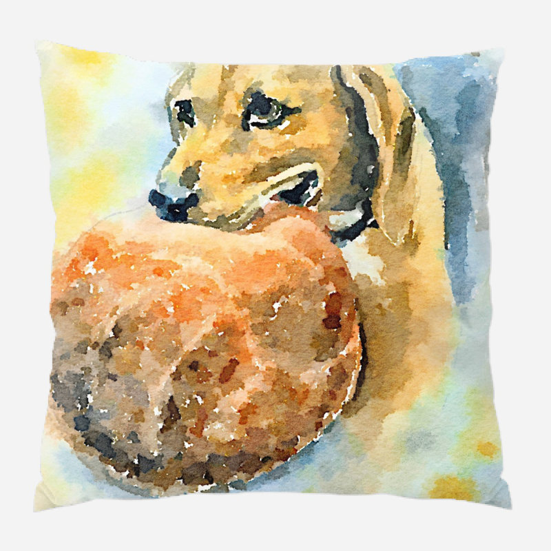 Housse de coussin d'extérieur carré Alderson Beagle, Microsuède, Intérieur 