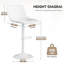Ensemble de 2 tabourets de bar, tabouret de bar pivotant réglable en cuir synthétique moderne, tabourets de bar à hauteur de comptoir pour îlot de cuisine, blanc-1002151568