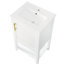Meuble-lavabo blanc avec lavabo simple, armoire, support de rangement et tablette ouverte de 20 po de largeur - Design moderne, porte à fermeture douce de 20 po avec finition peinte, bois massif-1160055399
