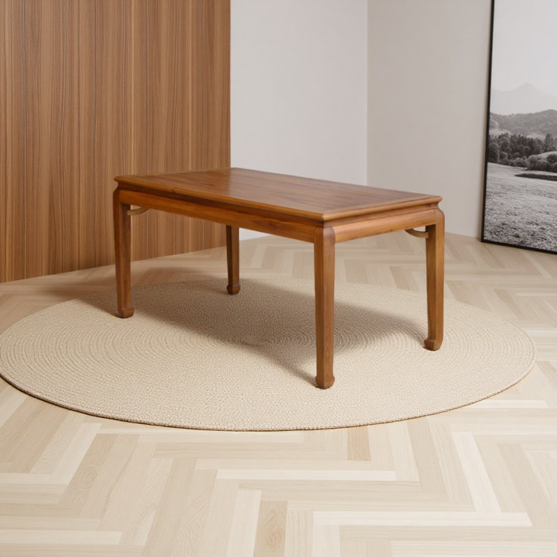 Solid wood teak herringbone table